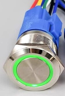 LED Tlačítkový spínač 220V, 3A, 16mm, IP66