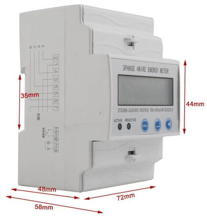 TXM331 Třífázový digitální elektroměr na DIN lištu