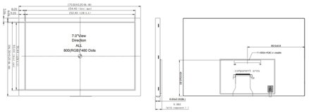 DBT070AIV30L8-B 7" TFT, 800x480, TTL, 30pin displej