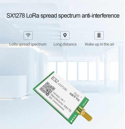 E32 LoRa DIP bezdrátový UART modul