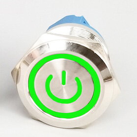 LED tlačítkový spínač 12-24V, 3A, 16mm, IP66