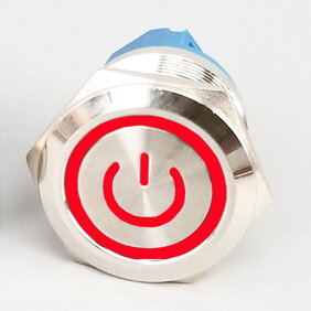 LED tlačítkový spínač 12-24V, 3A, 16mm, IP66