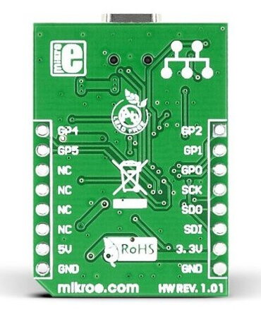 MIKROE-1204 USB SPI CLICK MCP2210 Převodník USB na SPI master