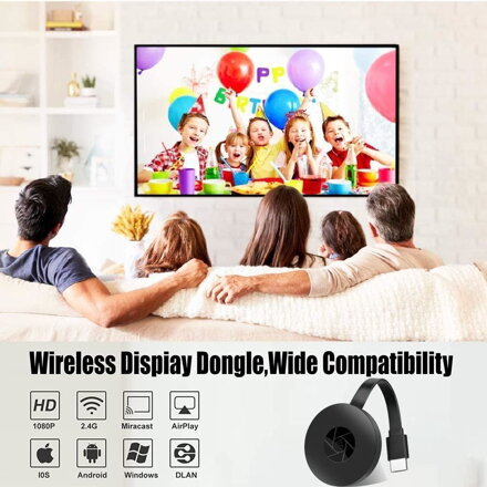 MiraScreen G2-4 WiFi Zrcadlení, Miracast, Screen Mirroring, Airplay, DLNA, 1080p