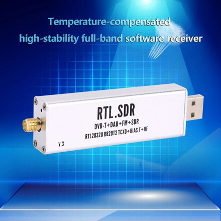 HQXRTEK 1PPM TCXO RTL-SDR USB přijímač