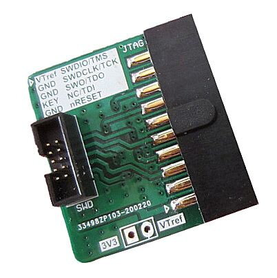 JTAG 2.54 20pin na SWD 1.27 10pin adapter board s kabelem 1.27 mm