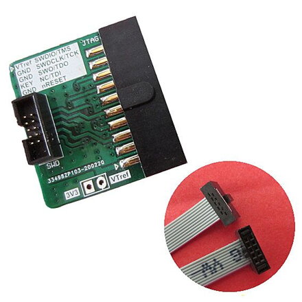 JTAG 2.54 20pin na SWD 1.27 10pin adapter board s kabelem 1.27 mm