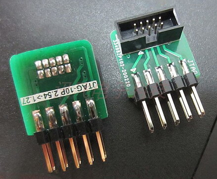 JTAG 2.54 10pin na SWD 1.27 10pin adapter board s kabelem 1.27 mm