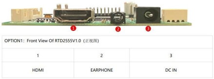 RTD2555 univerzální eDP TFT displej s audio ovládáním