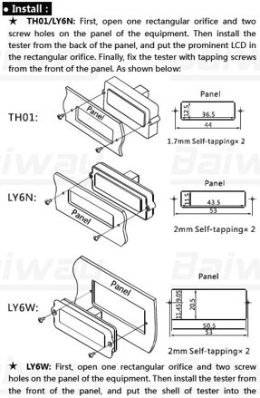 LY6N 12V-48V LCD indikátor stavu baterie, panelový
