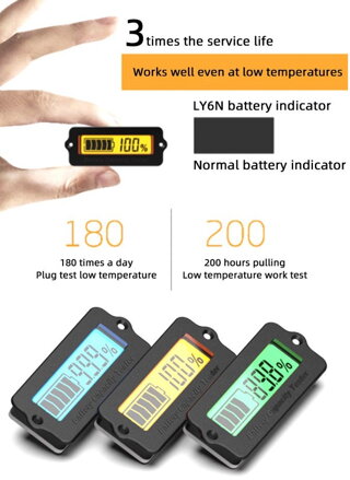 LY6N 12V-48V LCD indikátor stavu baterie, panelový