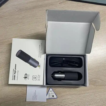 GC19 QP 100W nabíječka do auta, USB-C - PD, USB-A QC3.0