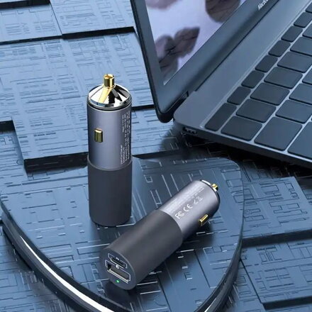 GC19 QP 100W nabíječka do auta, USB-C - PD, USB-A QC3.0