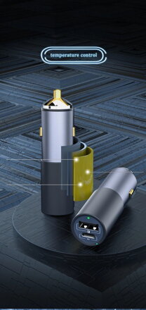 GC19 QP 100W nabíječka do auta, USB-C - PD, USB-A QC3.0