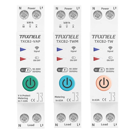 63A 1P+N WIFI smart switch elektroměr KWh