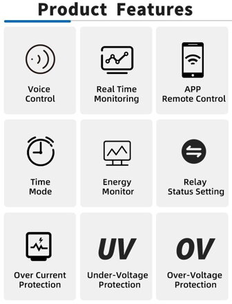 63A 1P+N WIFI smart switch elektroměr KWh