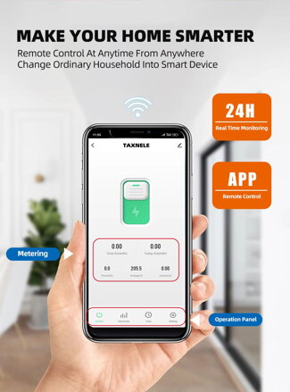 63A 1P+N WIFI smart switch elektroměr KWh