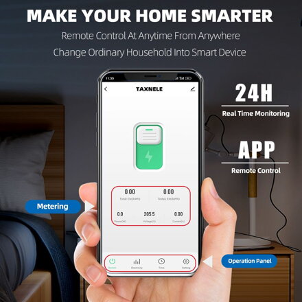 63A 1P+N WIFI smart switch elektroměr KWh