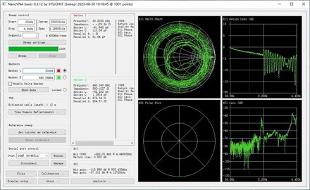 SV4401A 4.4G VNA s kapacitní dotykovou obrazovkou