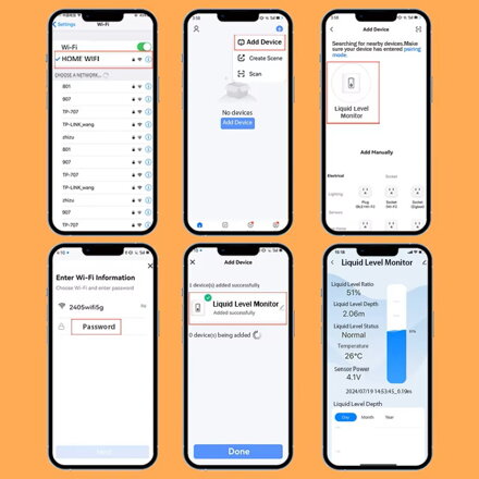 ME201R Ultrazvukový senzor hladiny s LED a teplotním indikátorem