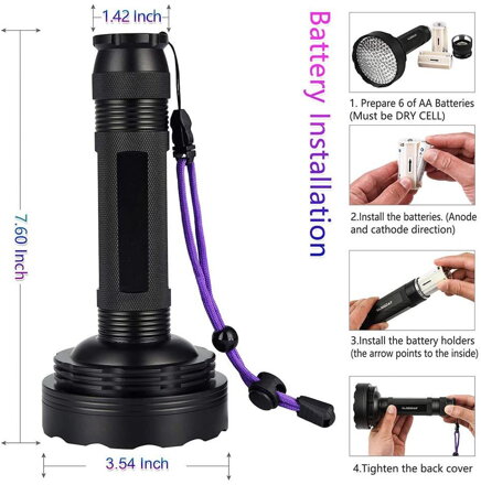SV128 128 UV LED svítilna 12W