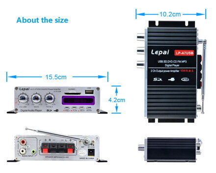 Lepy LP-A7USB 2x35W digitální zesilovač