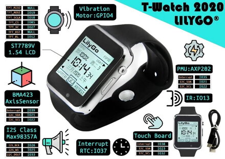 LILYGO® TTGO T-Watch-202 ESP32 chytré programovatelné hodinky
