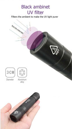 5W UV 395nm výkonná svítilna