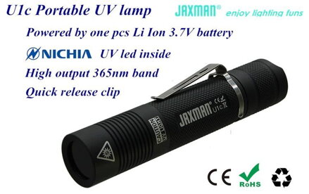JAXMAN U1c 365nm UV LED světlo s filtrem ZWB2