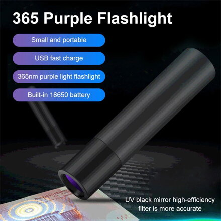 TP-165UV-1 (D02) UV LED svítilna s USB baterií 365nm