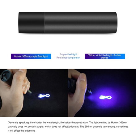 TP-165UV-1 (D02) UV LED svítilna s USB baterií 365nm