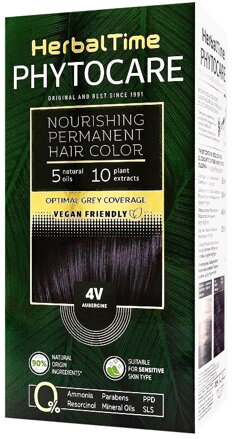 Herbal Time Phytocare barva na vlasy 90% natural Vegan 4V lilek
