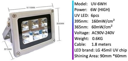 365nm UV LED lampa