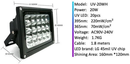 365nm UV LED lampa