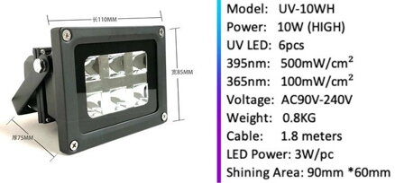 395nm UV LED lampa