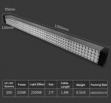Vysoce výkonná UV lampa pro efektivní vytvrzování