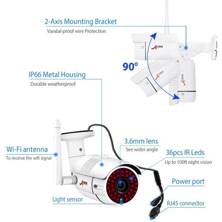 AR-W360-WIFI 8CH IP 3MP kamerový WiFi bezdrátový set