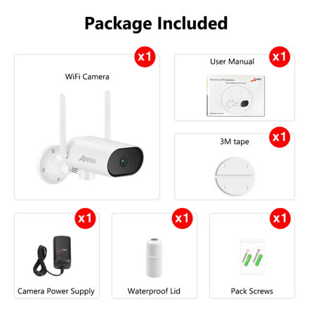 T01-H20W otočná 2MP HD WiFi IP P2P bullet venkovní kamera Micro SD