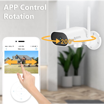 T01-H20W otočná 2MP HD WiFi IP P2P bullet venkovní kamera Micro SD