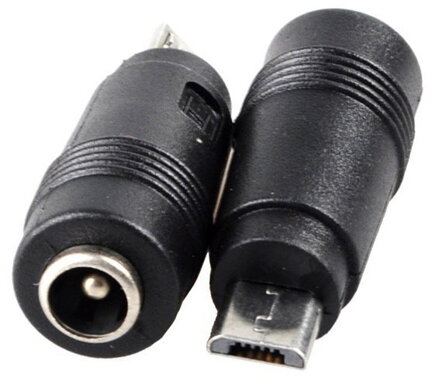 DC napájecí adaptér konektor redukce 5.5x2.1mm do micro-USB B
