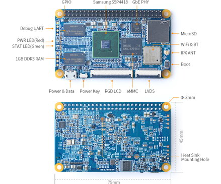 NanoPi Core4418 vývojová deska S5P4418