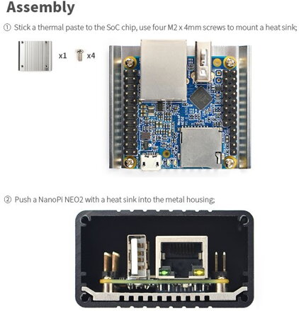 NanoPi NEO/NEO2 krabička hliník box