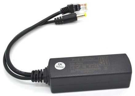 5.5x2.1mm jack PoE Splitter 48V na 5V/12V