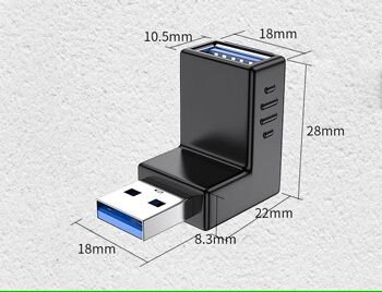 Rohový USB 3.0 adaptér, roh