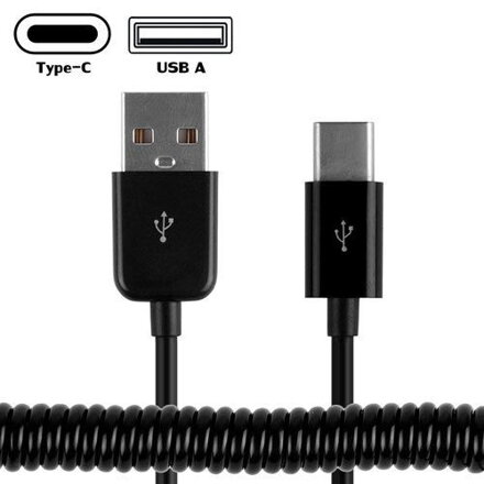 UC-318-BK USB 3.1 C/M - USB 2.0 A/M, černý, 3m, pružinový kabel