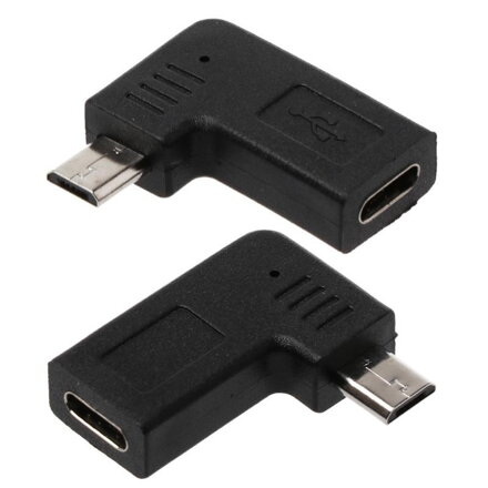 UC-213-RI USB-C F na micro USB M zahnutý konektor, roh 90°