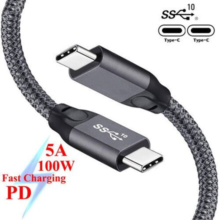 UC-124 100W 5A PD USB Type C Gen2, 1,5m