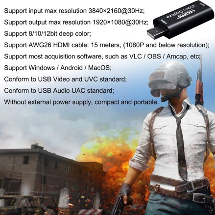 LH-2HD Převodník z HDMI na USB, HDMI capture