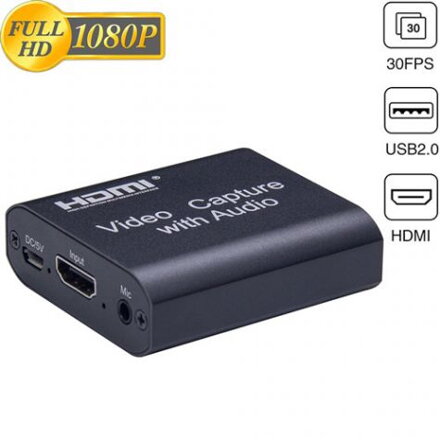 LH-4KA Převodník z HDMI na USB, HDMI capture, zvukový vstup a výstup, HDMI loop