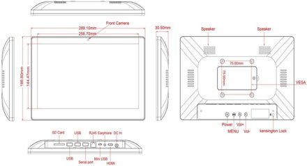 WF1172T 11.6" průmyslový tablet s dotykovým displejem a Android